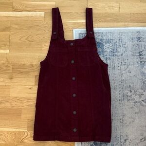 American eagle pinafore dress - burgundy courderoy